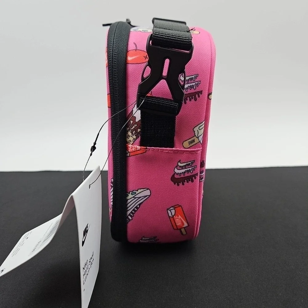 Nike Lunch Bag Tote Hard Shell-Lined Insulated Black‎ Pink New 9A2929-I27